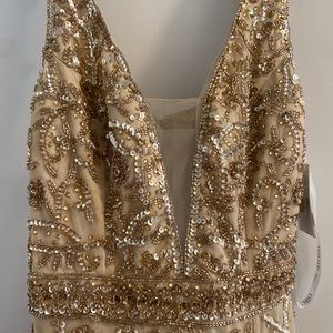 Gold beaded maxi dress